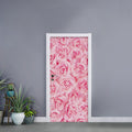Pink Rose Print Door Sticker