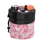 Pink Rose Print Drawstring Makeup Bag
