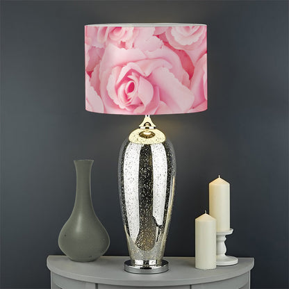 Pink Rose Print Drum Lamp Shade