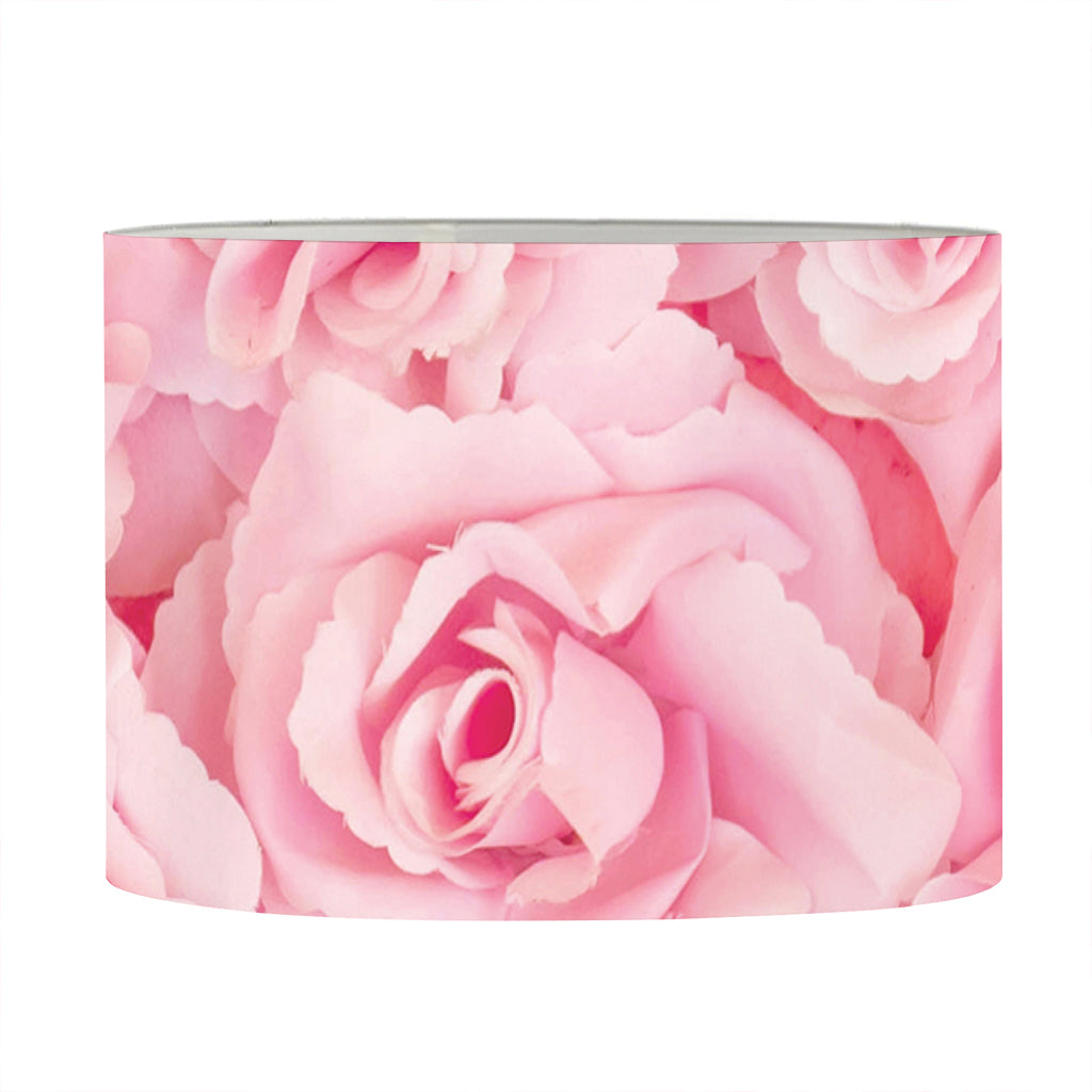 Pink Rose Print Drum Lamp Shade