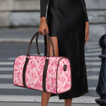 Pink Rose Print Duffle Bag