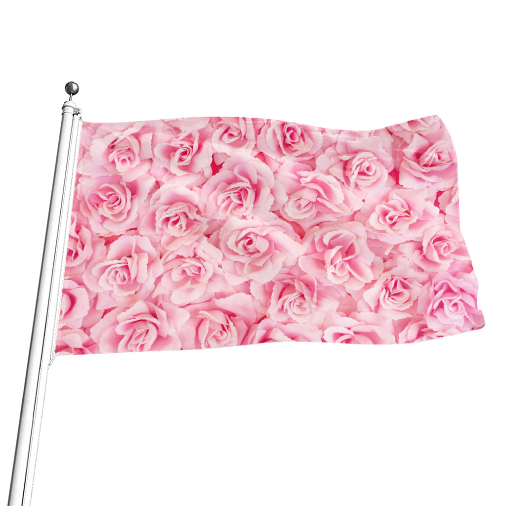 Pink Rose Print Flag