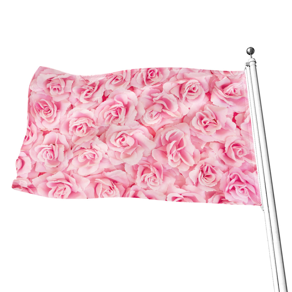 Pink Rose Print Flag