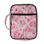 Pink Rose Print Front Pocket Bible Bag