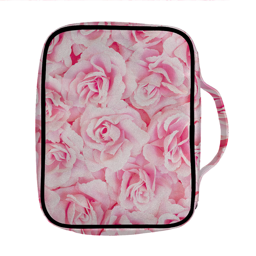 Pink Rose Print Front Pocket Bible Bag
