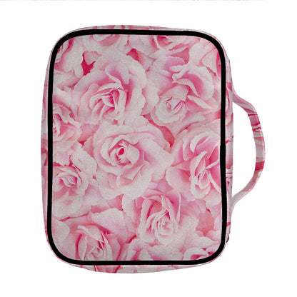 Pink Rose Print Front Pocket Bible Bag