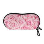 Pink Rose Print Glasses Case