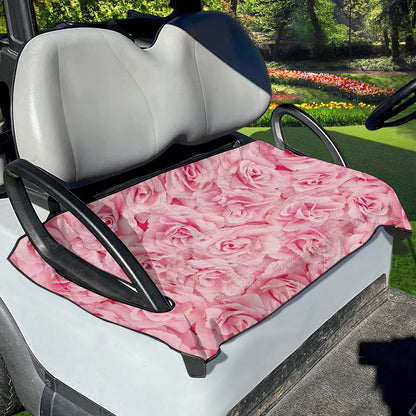 Pink Rose Print Golf Cart Seat Cover