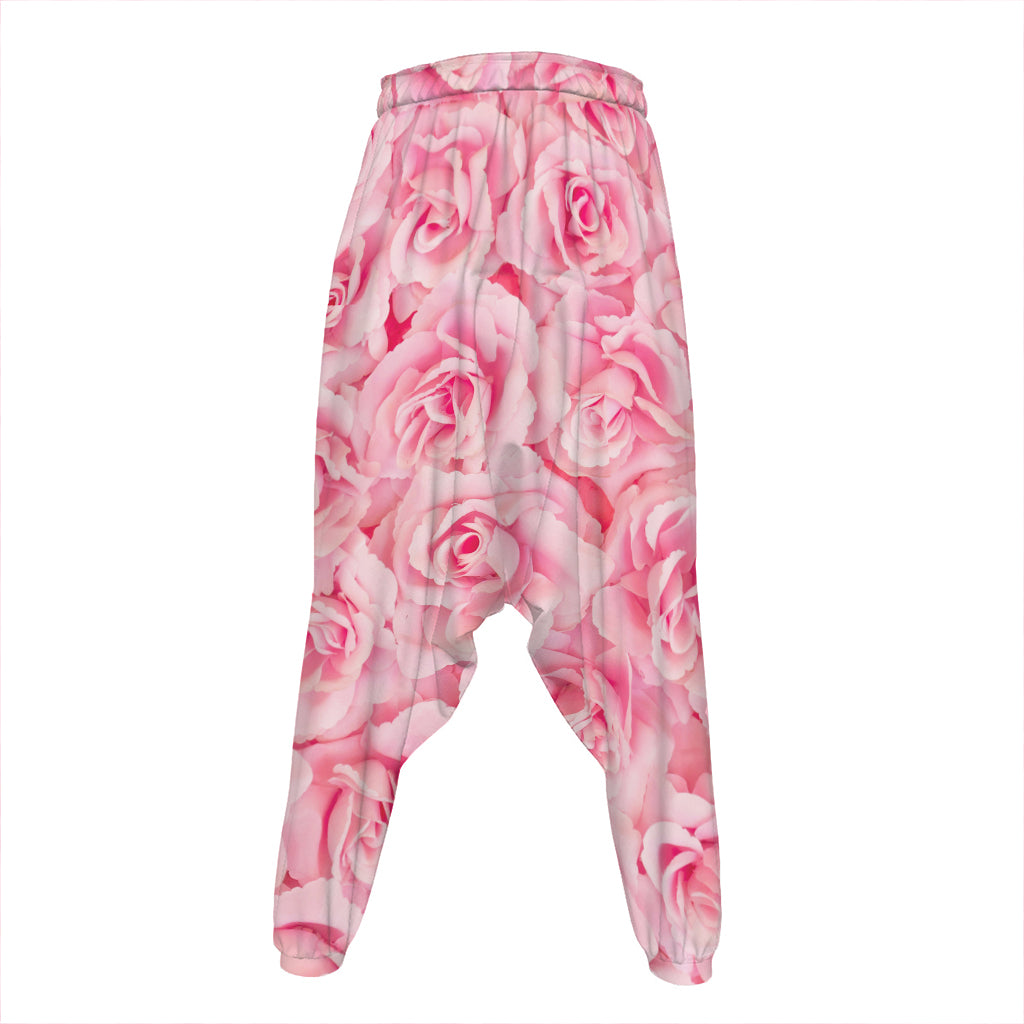 Pink Rose Print Hammer Pants