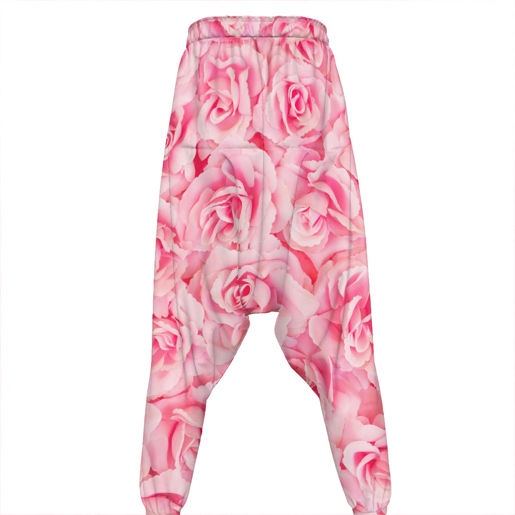 Pink Rose Print Hammer Pants