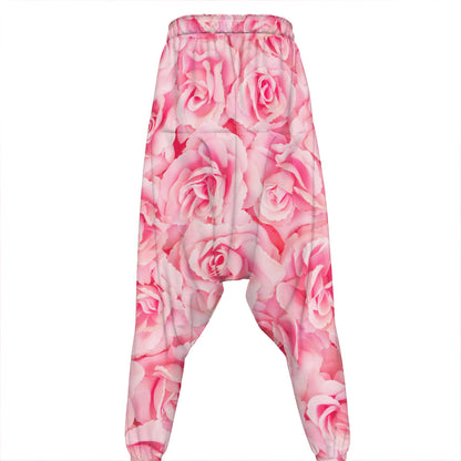 Pink Rose Print Hammer Pants