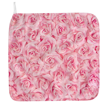 Pink Rose Print Hand Towel