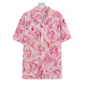 Pink Rose Print Hawaiian Shirt