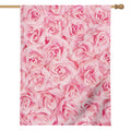 Pink Rose Print House Flag