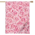 Pink Rose Print House Flag