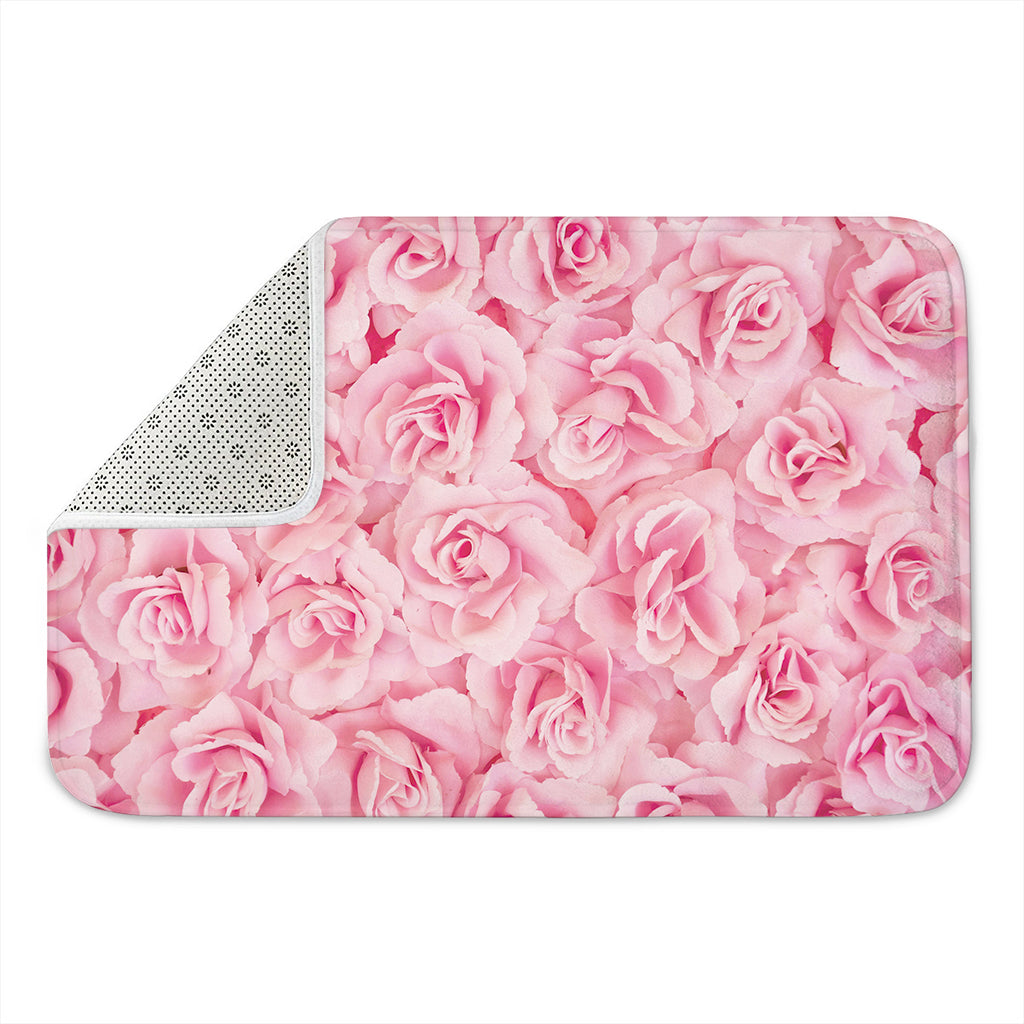 Pink Rose Print Indoor Door Mat