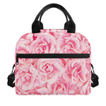 Pink Rose Print Insulated Lunch Bag