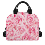 Pink Rose Print Insulated Lunch Bag