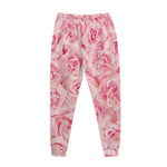 Pink Rose Print Jogger Pants