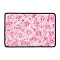 Pink Rose Print Kitchen Mat