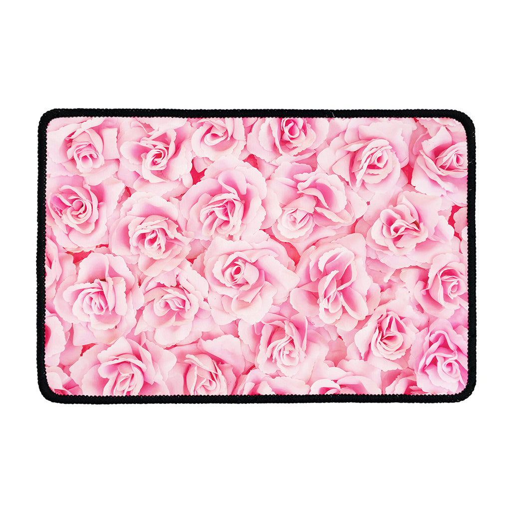 Pink Rose Print Kitchen Mat