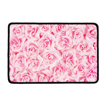 Pink Rose Print Kitchen Mat
