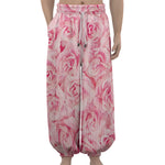 Pink Rose Print Lantern Pants
