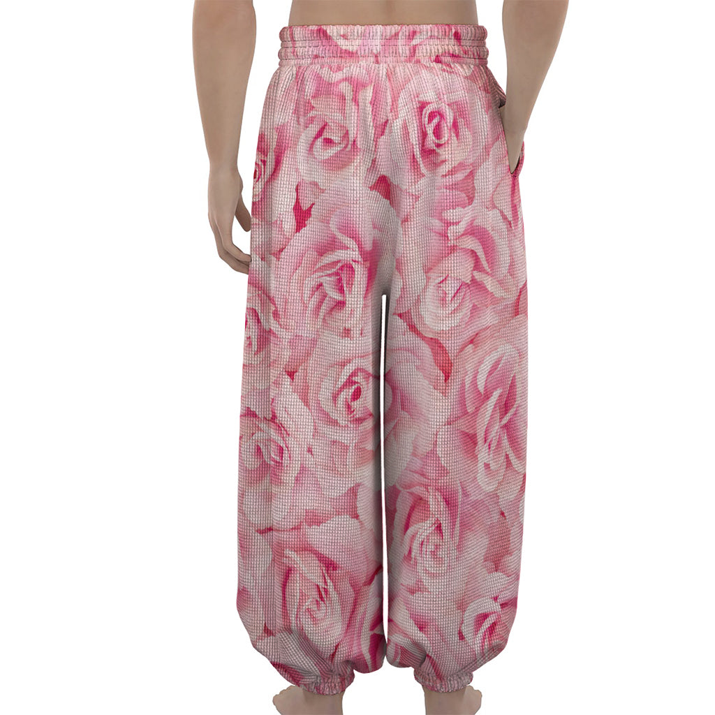 Pink Rose Print Lantern Pants