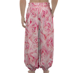 Pink Rose Print Lantern Pants