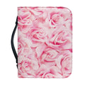 Pink Rose Print Leather Bible Cover