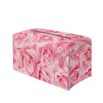Pink Rose Print Leather Tissue Box Cover