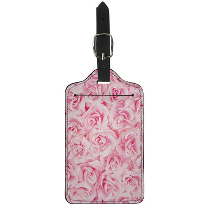 Pink Rose Print Luggage Tag