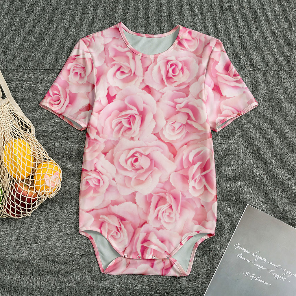 Pink Rose Print Men's Bodysuit