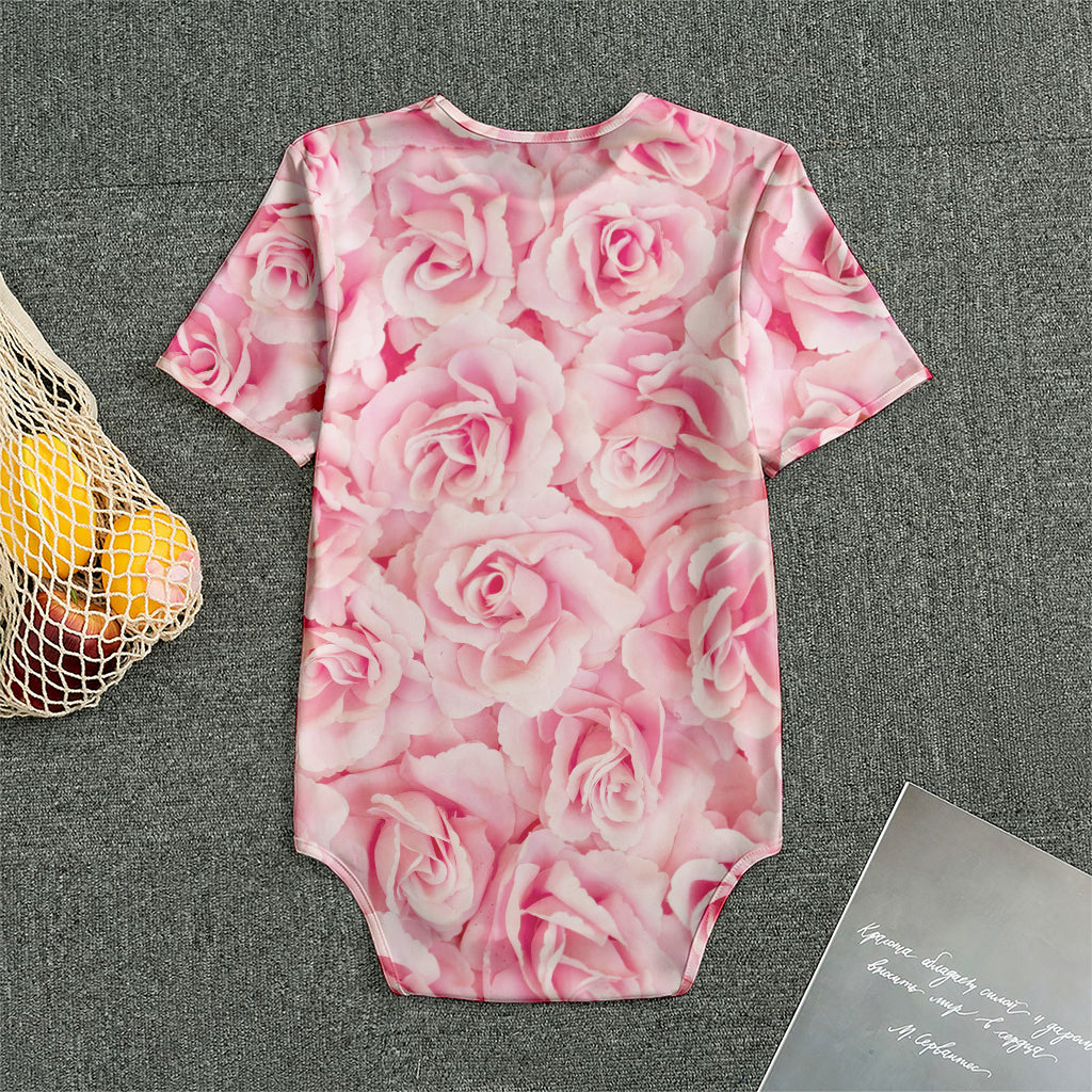 Pink Rose Print Men's Bodysuit