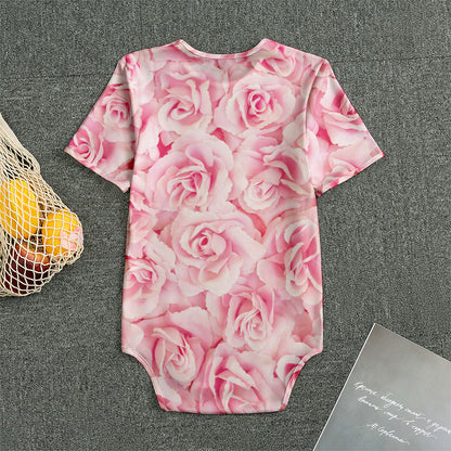 Pink Rose Print Men's Bodysuit