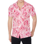 Pink Rose Print Men's Shirt