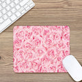 Pink Rose Print Mouse Pad