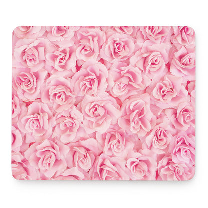 Pink Rose Print Mouse Pad