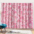 Pink Rose Print Pencil Pleat Curtains