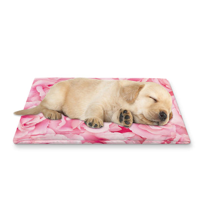 Pink Rose Print Pet Cooling Mat Cover