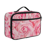 Pink Rose Print Portable Lunch Bag
