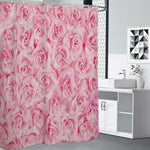 Pink Rose Print Premium Shower Curtain