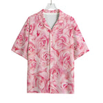 Pink Rose Print Rayon Hawaiian Shirt