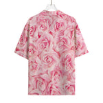 Pink Rose Print Rayon Hawaiian Shirt