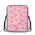 Pink Rose Print Rectangular Crossbody Bag