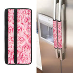 Pink Rose Print Refrigerator Handle Covers