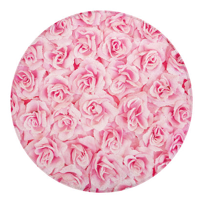 Pink Rose Print Round Blanket