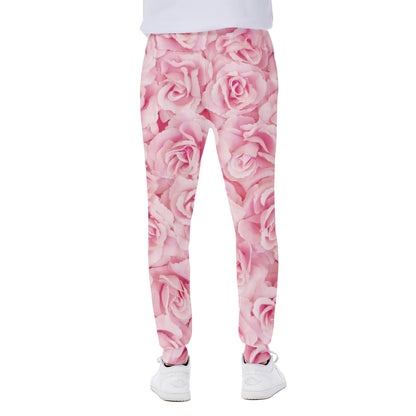 Pink Rose Print Scuba Joggers