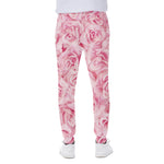 Pink Rose Print Scuba Joggers