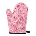 Pink Rose Print Single Oven Mitt